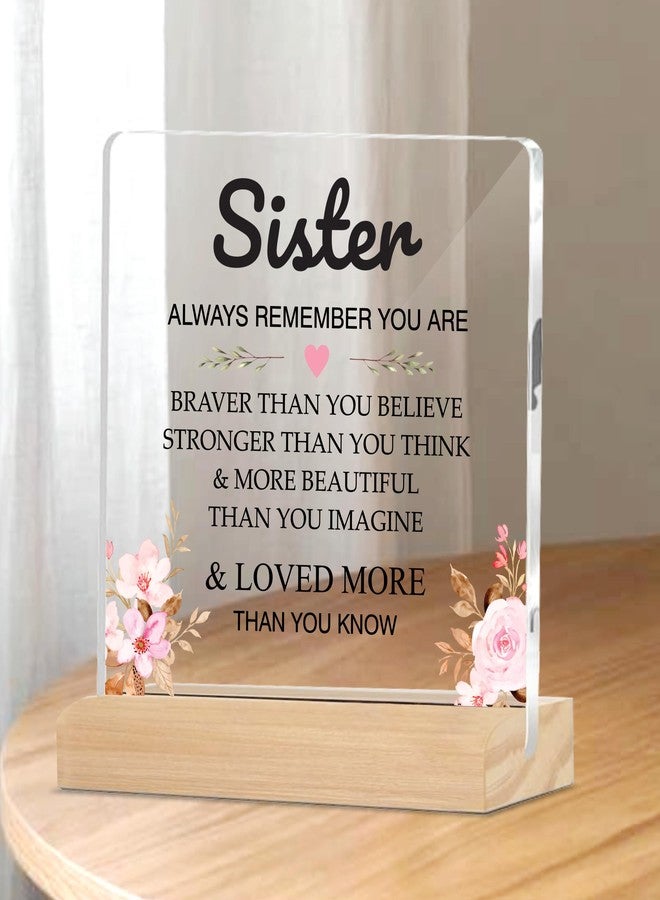 Giftplease Sign Sister You are Stronger Plaque with Wood Stand | Rakshabandhan Rakhi Gift | Gift for Sister Home Office Desk Decor | (4 X 4 Inches) MP_62 - Image 2